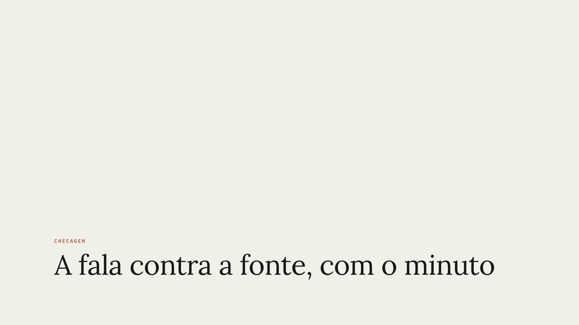 Capa de Checagem da fala contra a fonte